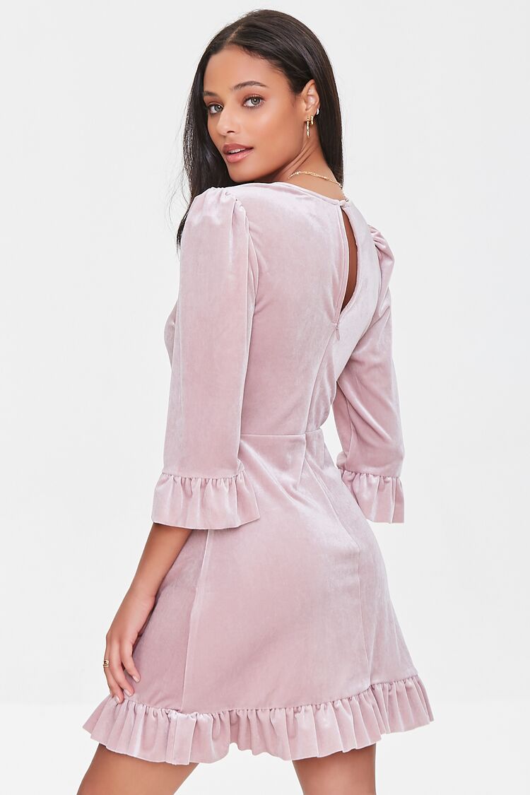 Velvet Flounce Mini Dress