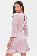 Velvet Flounce Mini Dress