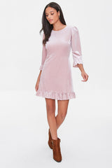 Velvet Flounce Mini Dress