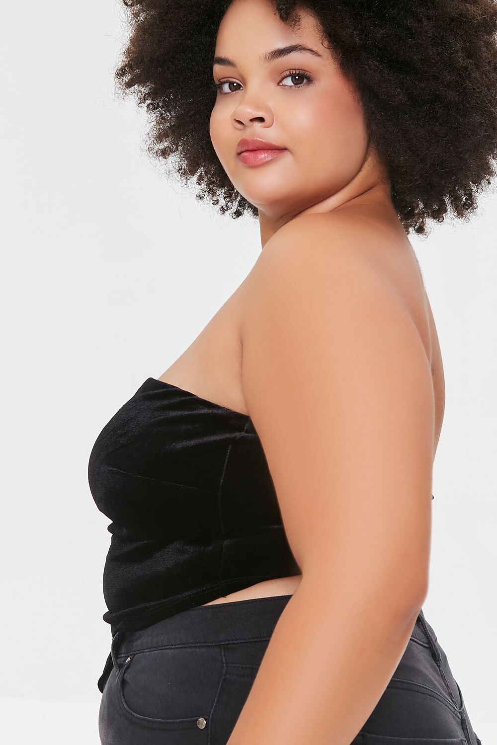 Plus Size Velvet Tube Top