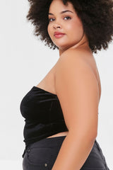 Plus Size Velvet Tube Top