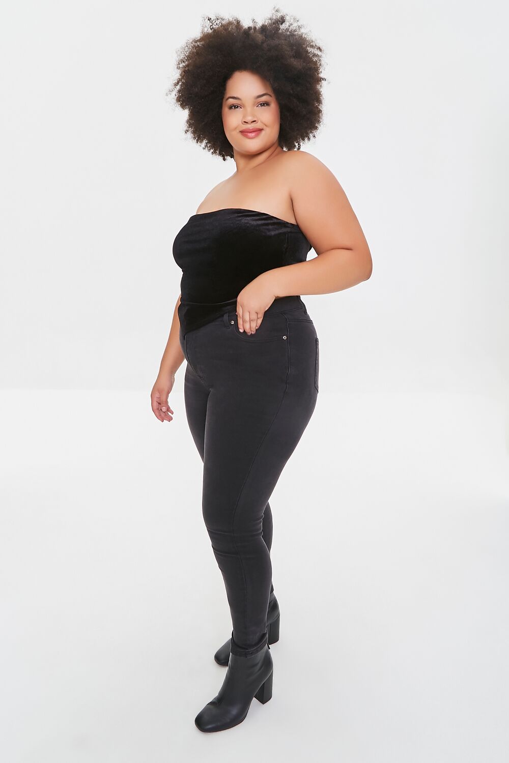 Plus Size Velvet Tube Top