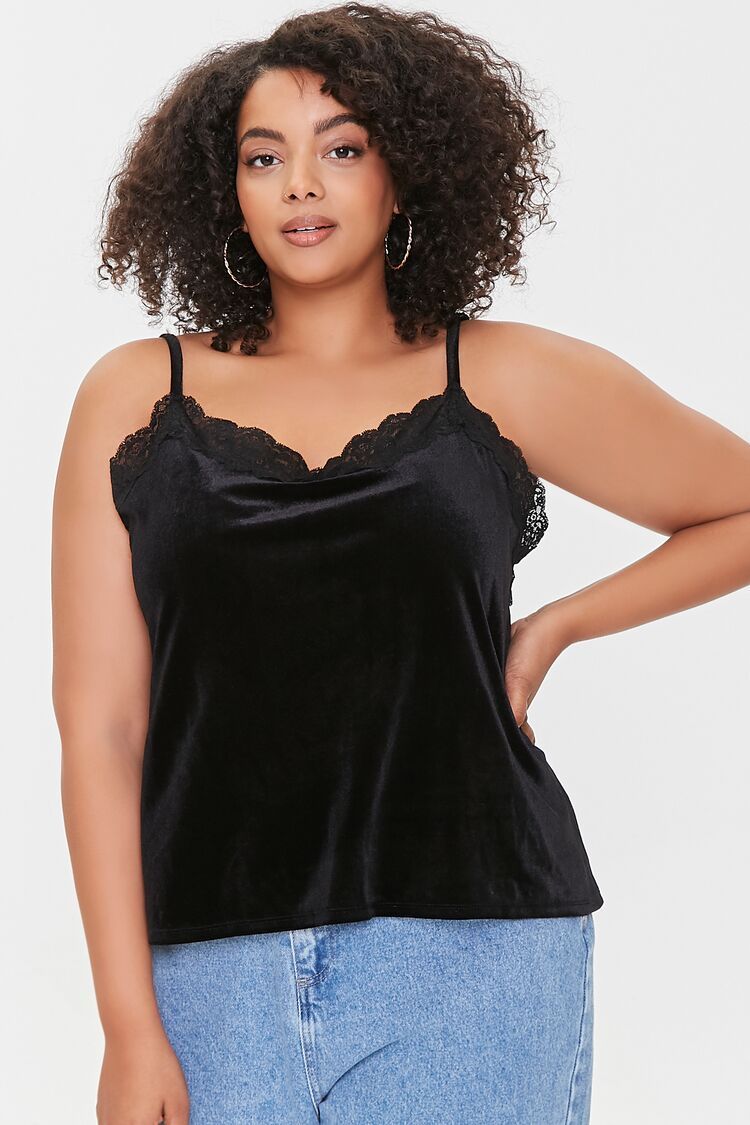Plus Size Velvet Lace Cami