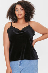 Plus Size Velvet Lace Cami