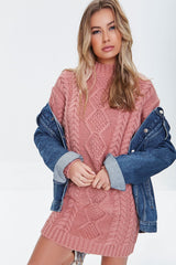 Cable Knit Sweater Mini Dress