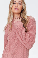 Cable Knit Sweater Mini Dress