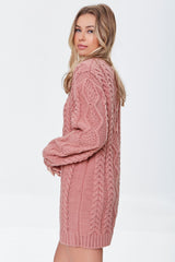 Cable Knit Sweater Mini Dress