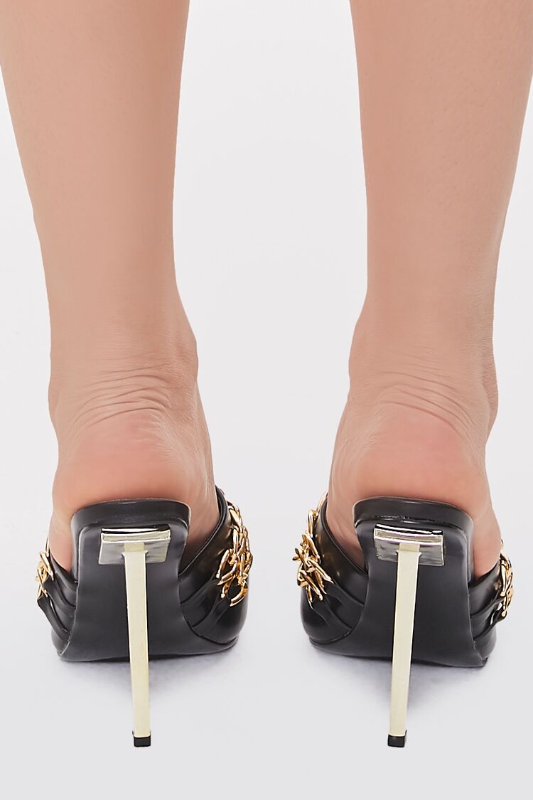 Chain Open-Toe Stiletto Heels
