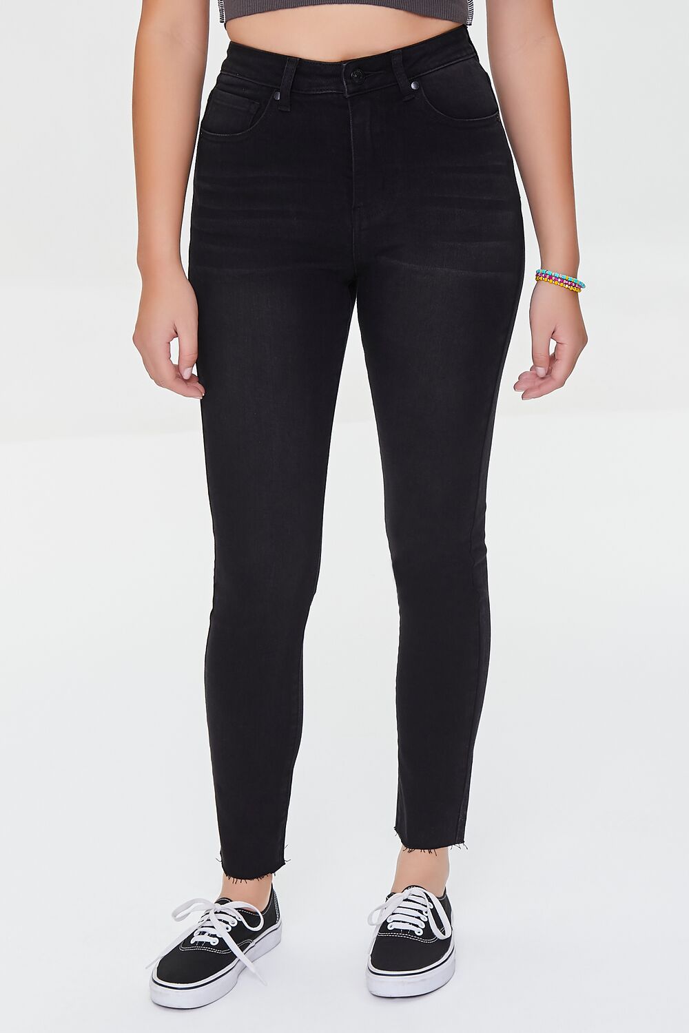 Essentials High-Rise Frayed Jeans