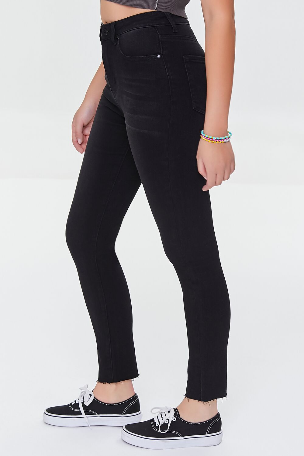 Essentials High-Rise Frayed Jeans