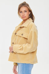 Faux Shearling Button-Front Jacket