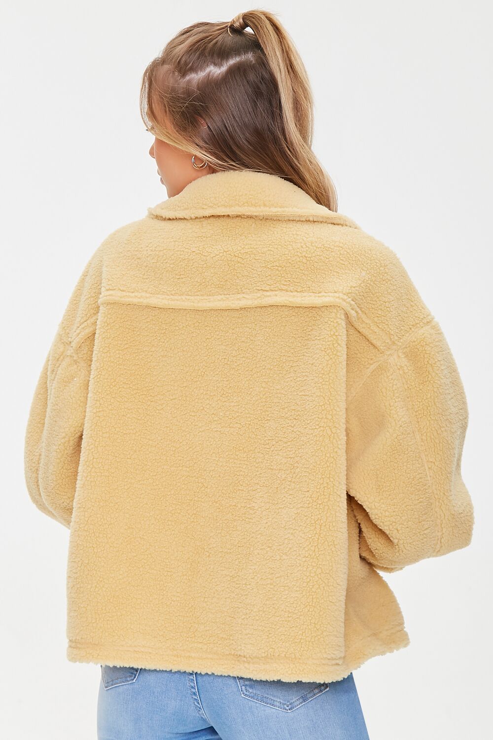 Faux Shearling Button-Front Jacket