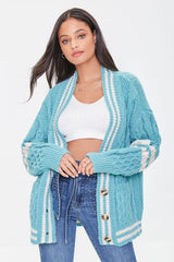 Varsity-Striped Cardigan Sweater