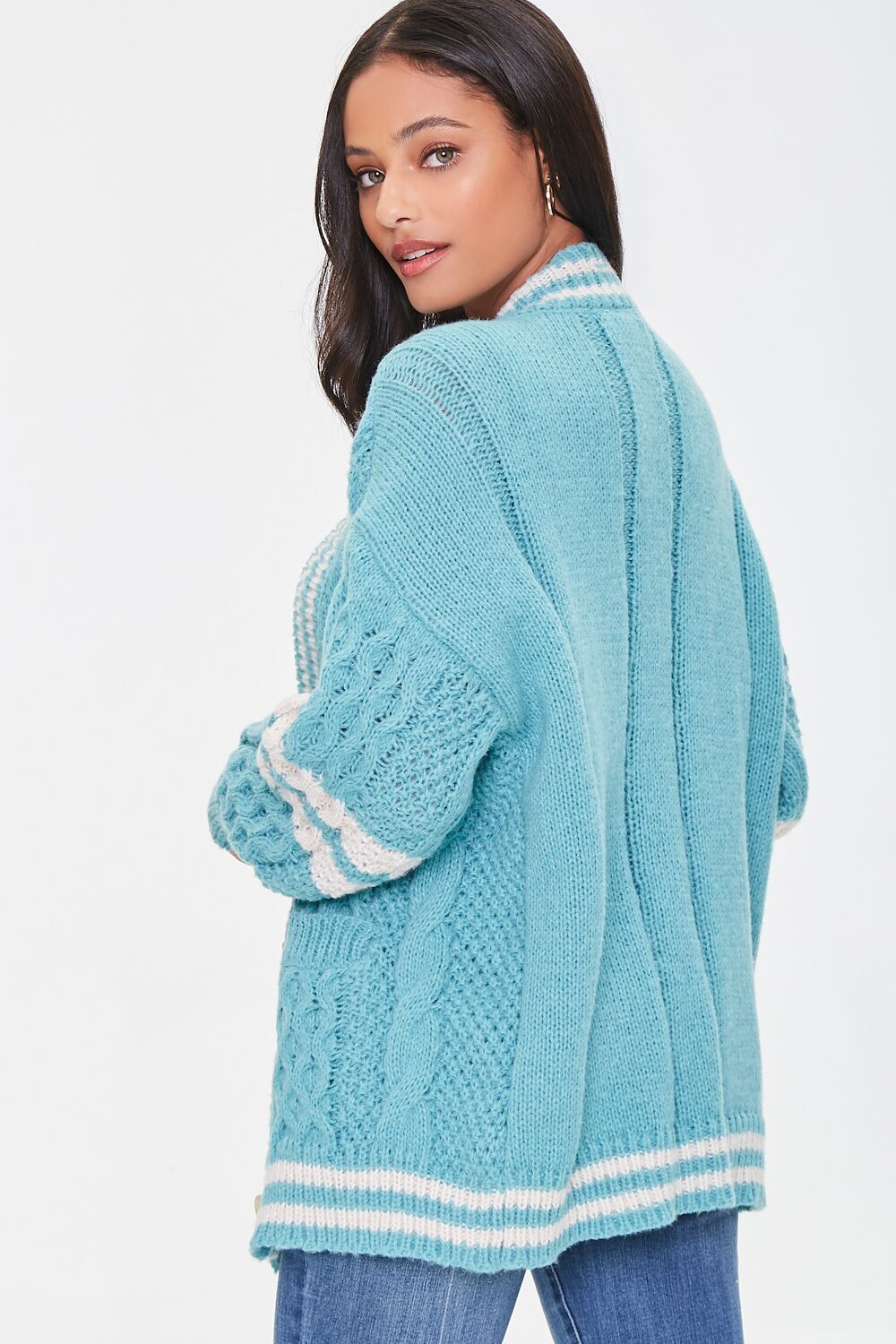 Varsity-Striped Cardigan Sweater