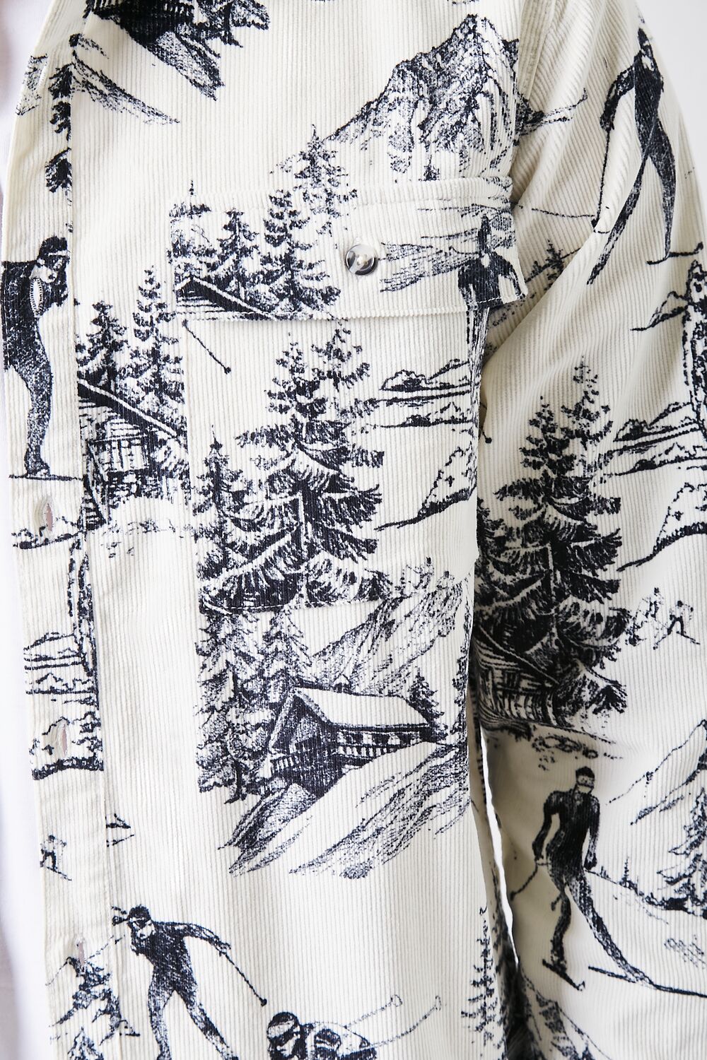 Landscape Print Corduroy Shirt