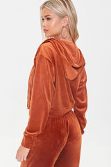 Velour Zip-Up Hoodie