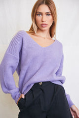 Ribbed Drop-Sleeve Sweater