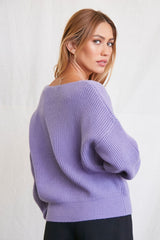 Ribbed Drop-Sleeve Sweater