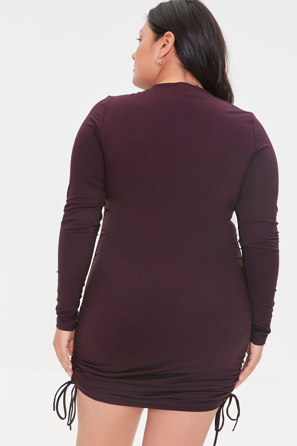 Plus Size Ruched Drawstring Dress