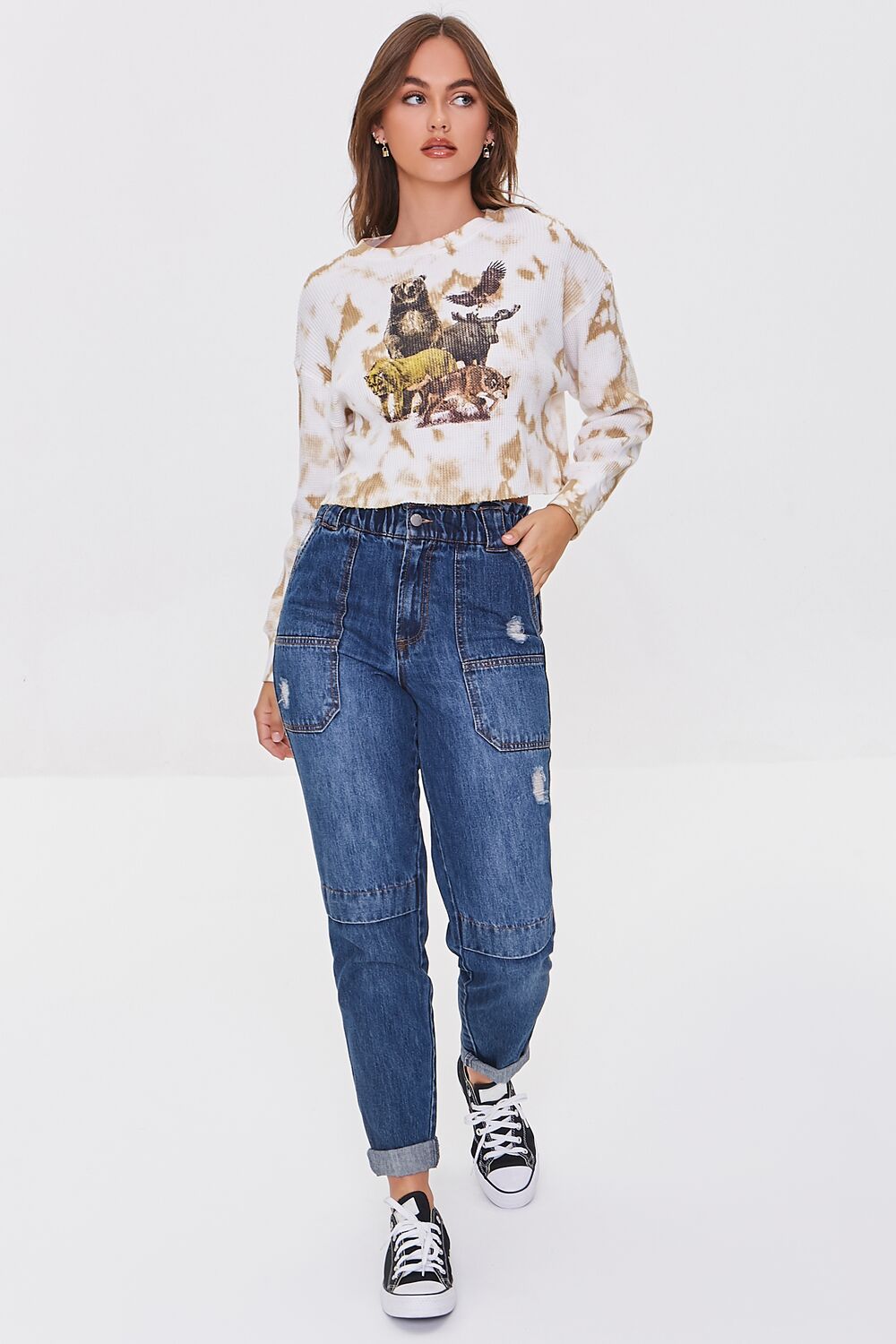 Tie-Dye Animal Graphic Top
