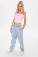 Faux Fur-Trim Angel Cropped Cami