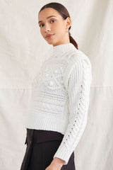 Pom Pom Cable Knit Sweater