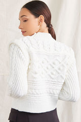 Pom Pom Cable Knit Sweater