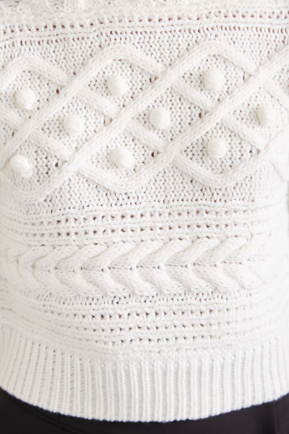 Pom Pom Cable Knit Sweater