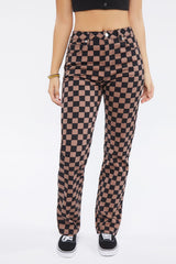 Checkered Print Jeans