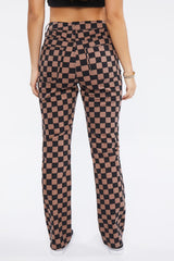 Checkered Print Jeans