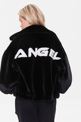 Faux Fur Angel Graphic Jacket