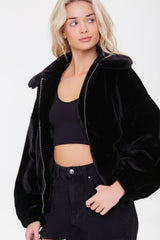 Faux Fur Angel Graphic Jacket