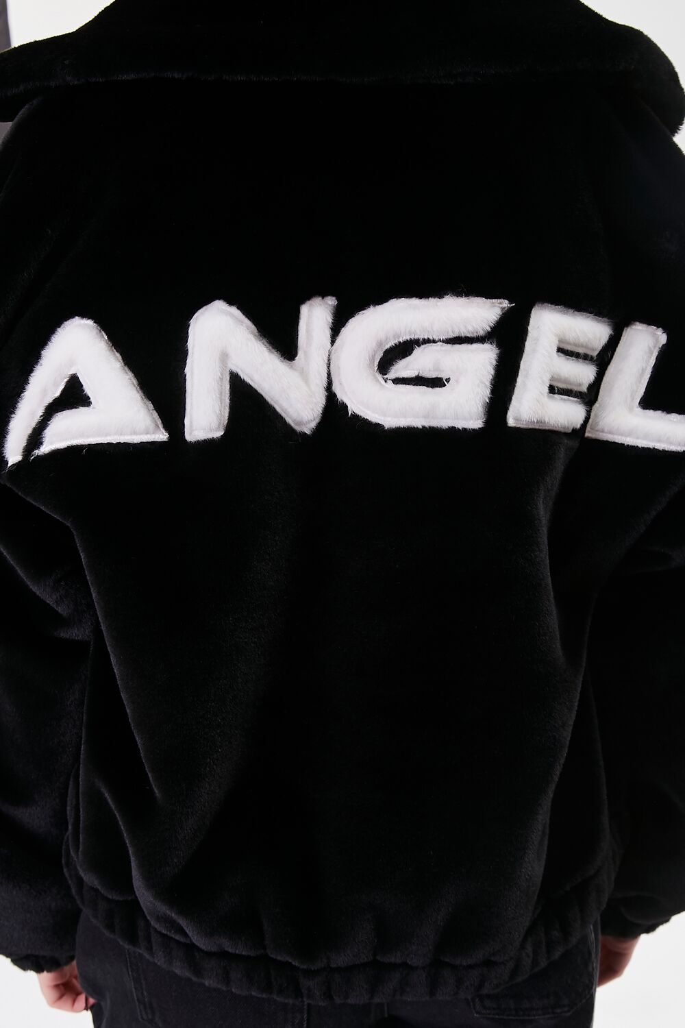Faux Fur Angel Graphic Jacket