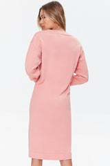 Ribbed-Trim Sweater Dress