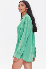 French Terry Dolphin-Hem Shacket