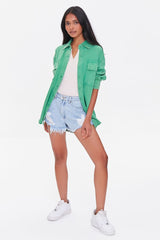 French Terry Dolphin-Hem Shacket