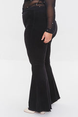 Plus Size Velveteen Flare Pants