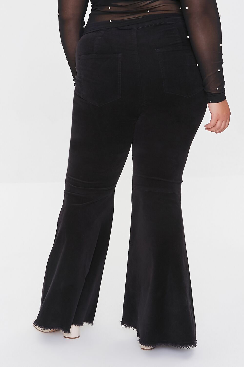 Plus Size Velveteen Flare Pants