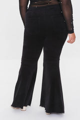 Plus Size Velveteen Flare Pants