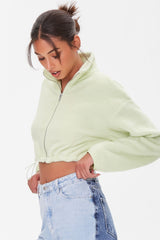 Faux Shearling Zip-Up Pullover