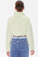 Faux Shearling Zip-Up Pullover
