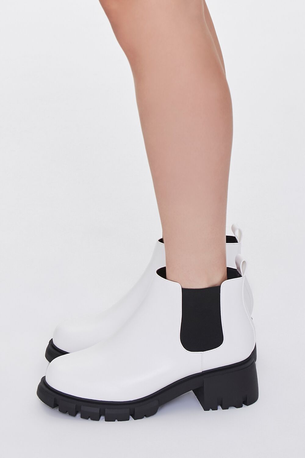 Faux Leather Chelsea Booties (Wide)