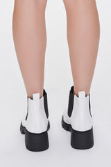 Faux Leather Chelsea Booties (Wide)