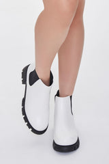 Faux Leather Chelsea Booties (Wide)