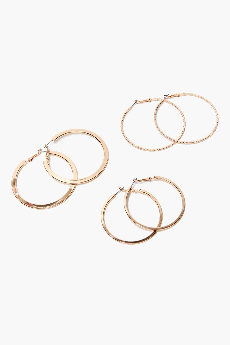 Textured Hoop Earring Set