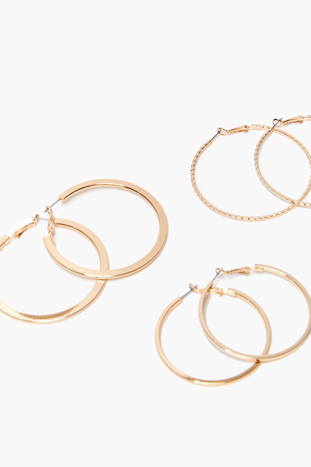 Textured Hoop Earring Set