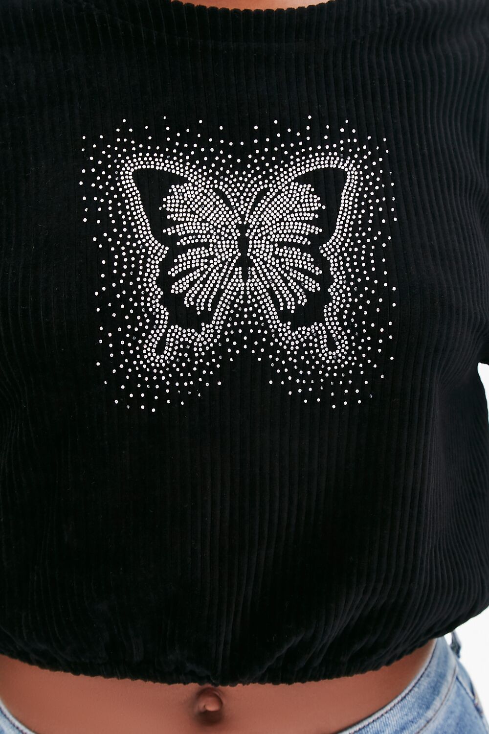 Rhinestone Butterfly Pullover