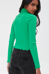 Ribbed Turtleneck Top