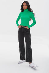 Ribbed Turtleneck Top