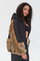 Faux Fur-Trim Puffer Jacket